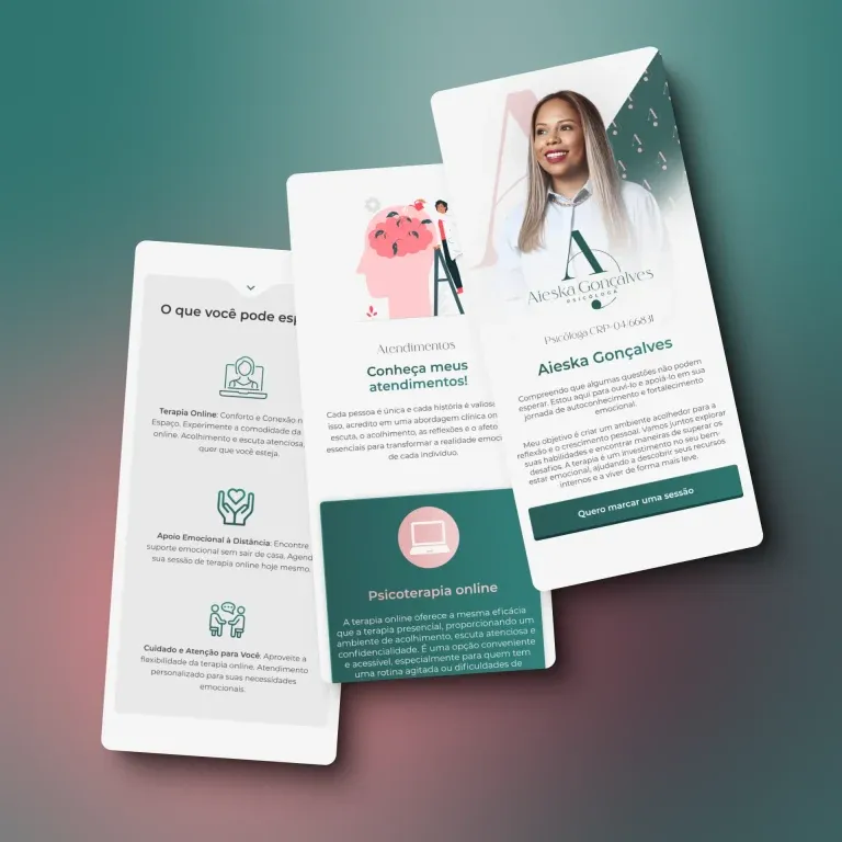 Print do landing page Aieska - área da saúde