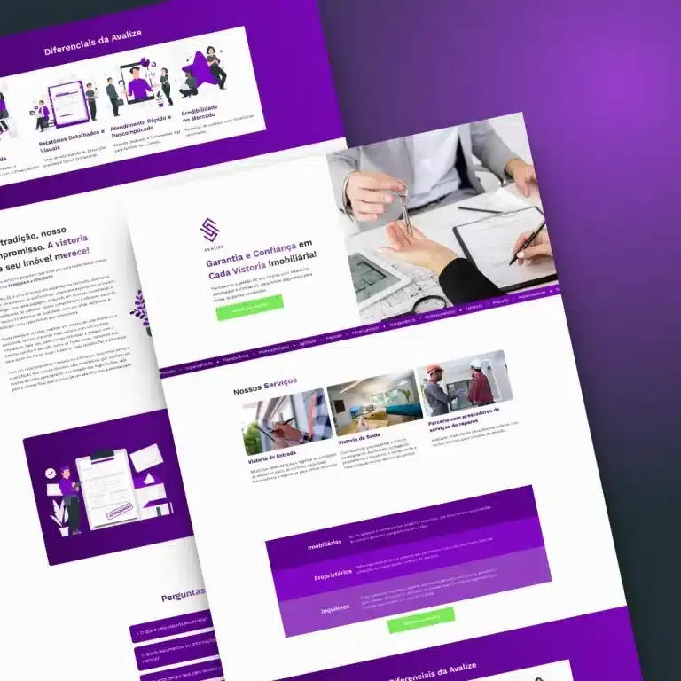 Print do landing page Avalize Vistorias - engenharia