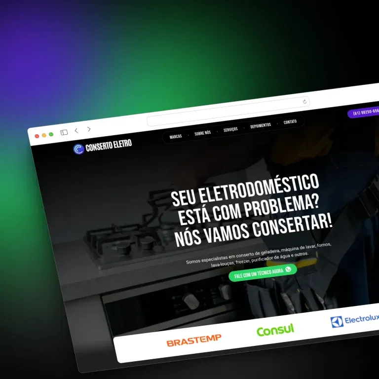 Print do landing page Conserto Eletro - serviços