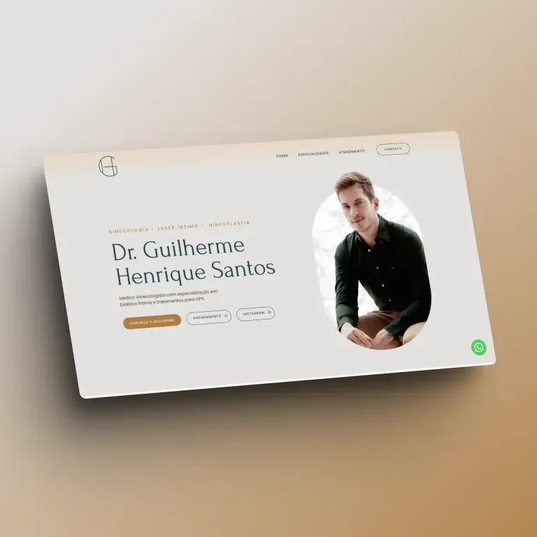 Print do landing page Dr. Guilherme - área da saúde