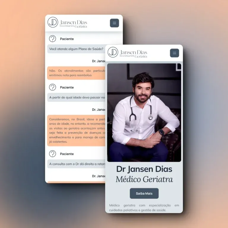 Print do landing page Dr. Jansen Dias - área da saúde