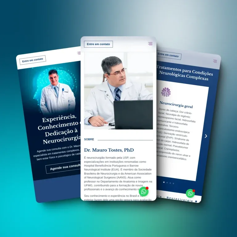 Print do landing page Dr. Mauro Tostes - área da saúde