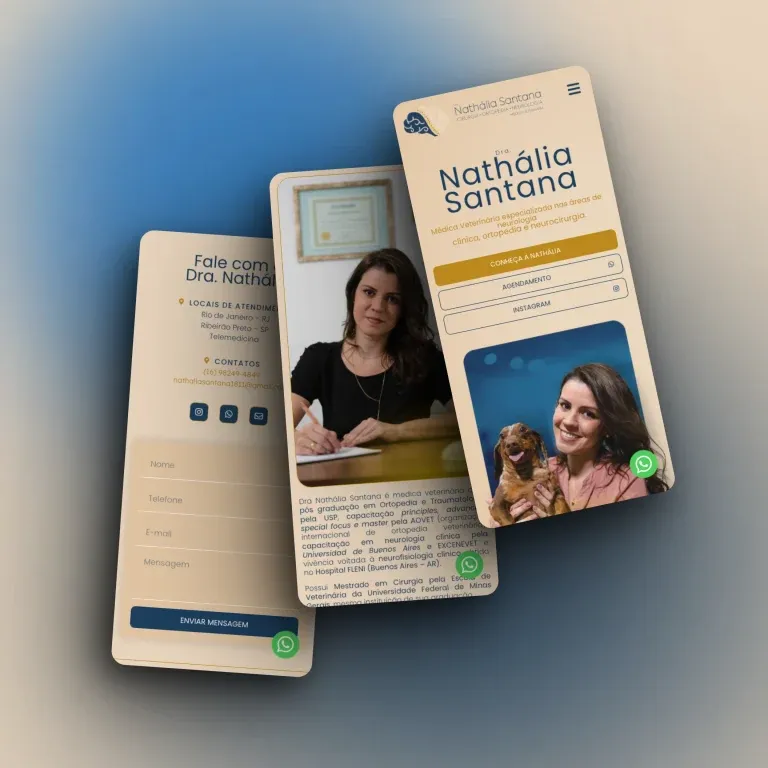 Print do landing page Dra. Nathália Santana - área da saúde