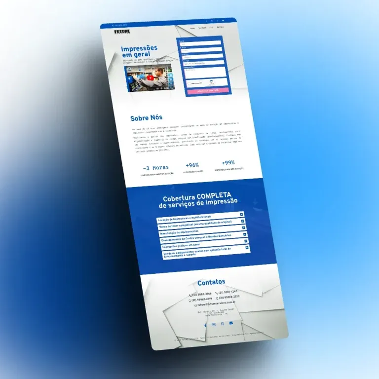 Print do landing page Future Services - serviços