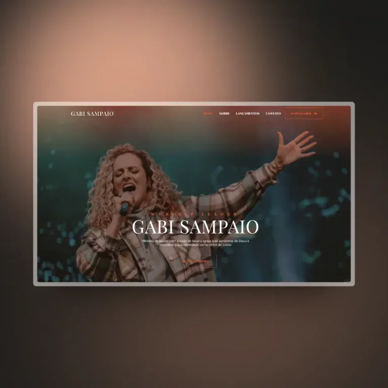 Print do landing page Gabi Sampaio - música