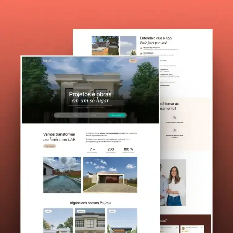 Print do landing page KOPI Arquitetura - arquitetura