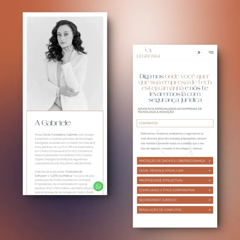 Print do landing page Legroski - advocacia