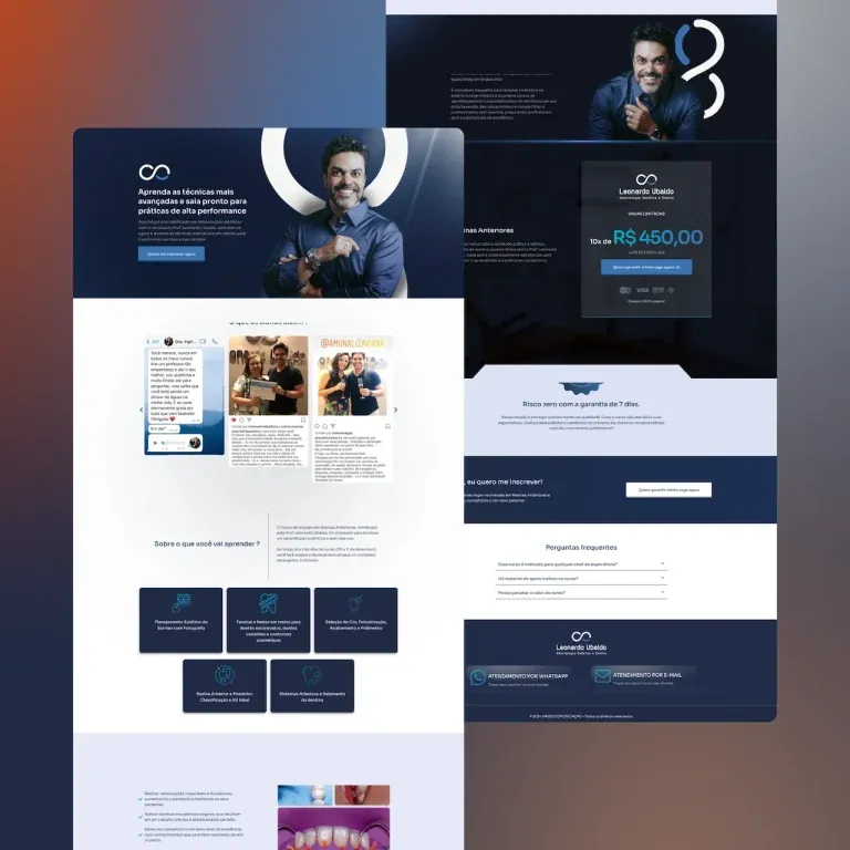 Print do landing page Leonardo Ubaldo - área da saúde