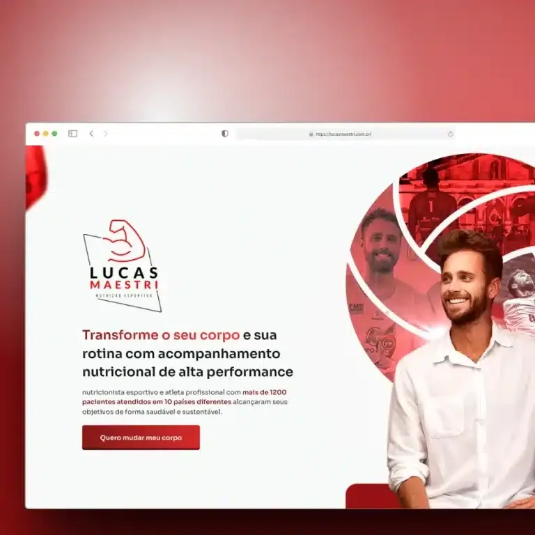 Print do landing page Lucas Maestri - área da saúde