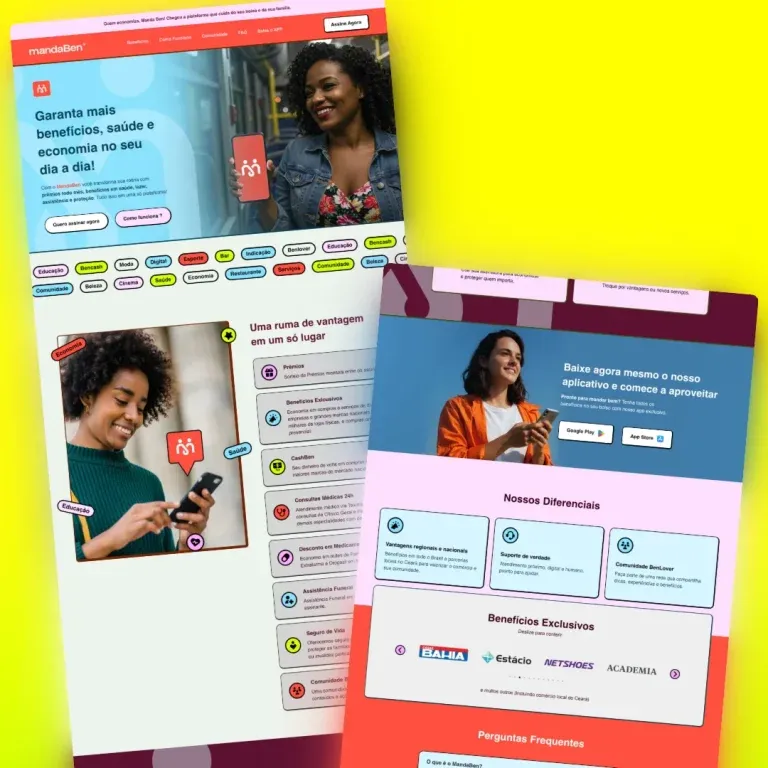 Print do landing page mandaBen - tecnologia