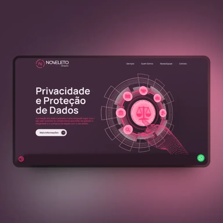 Print do landing page Noveleto Advogados - advocacia