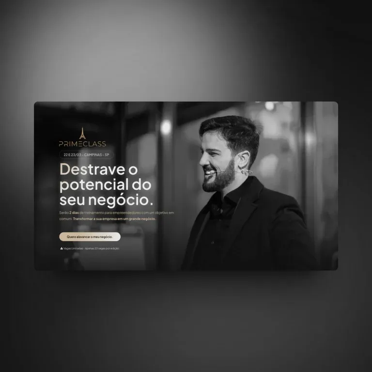 Print do landing page Primeclass - cursos