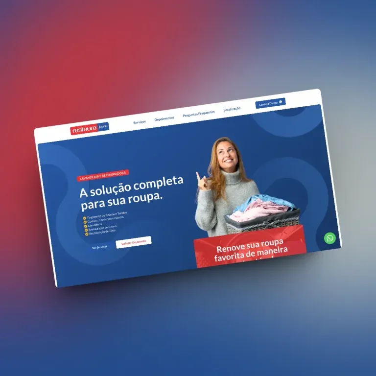 Print do landing page Restaura Jeans - serviços
