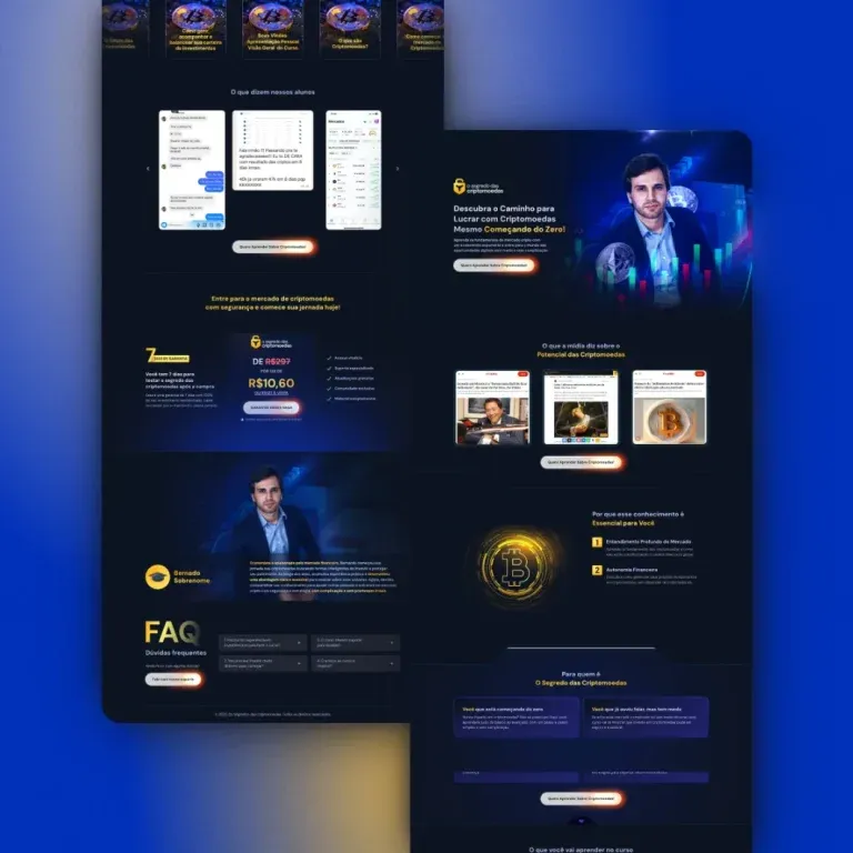 Print do landing page Segredo das Criptos - cursos