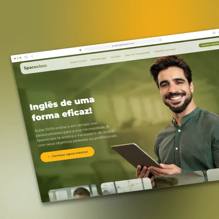Print do institucional Spaceclass - educação