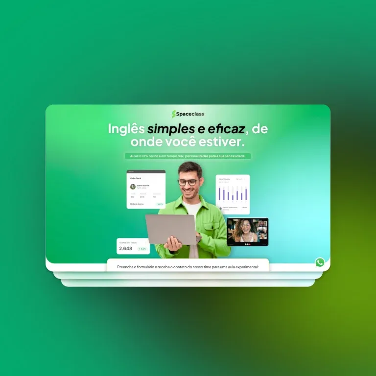 Print do landing page Spaceclass - educação
