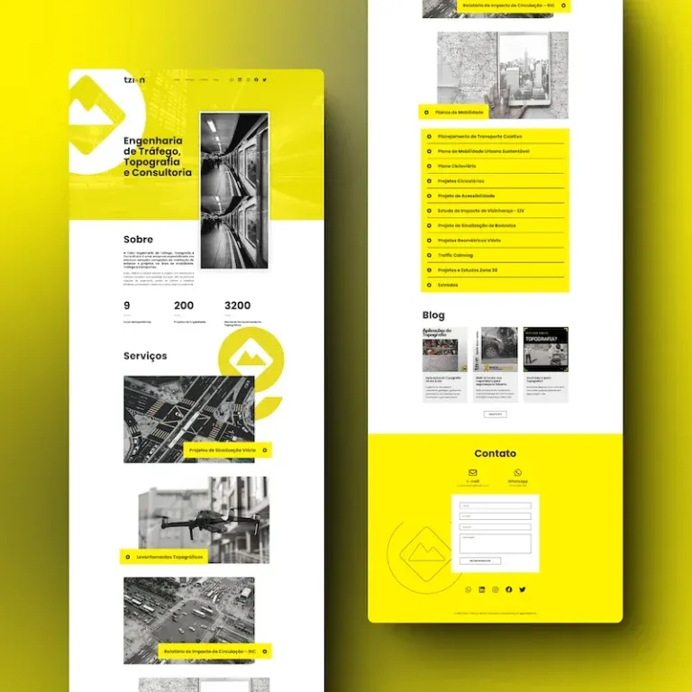Print do landing page TZION - engenharia