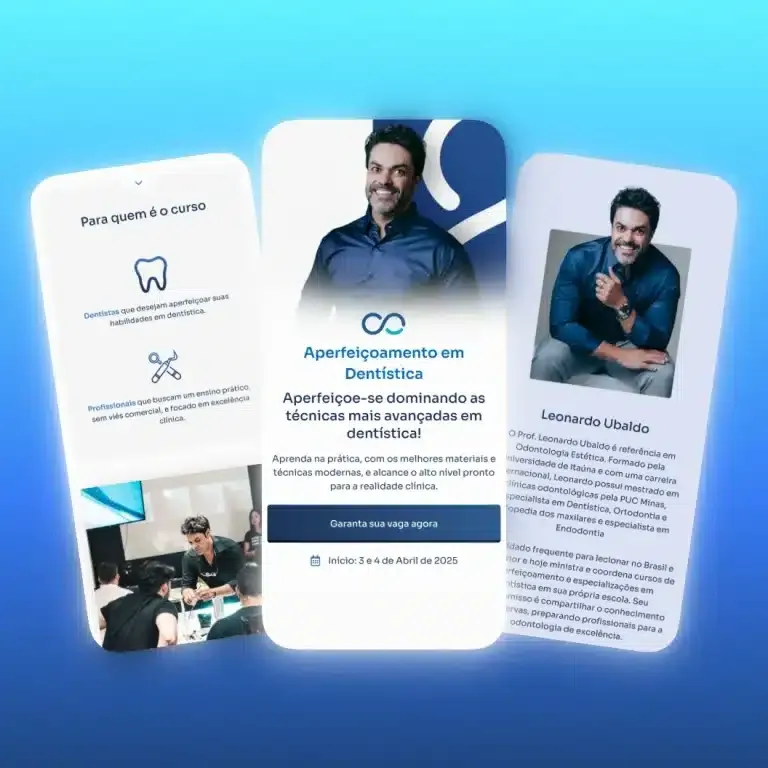 Print do landing page Ubaldo Aperfeiçoamento - área da saúde