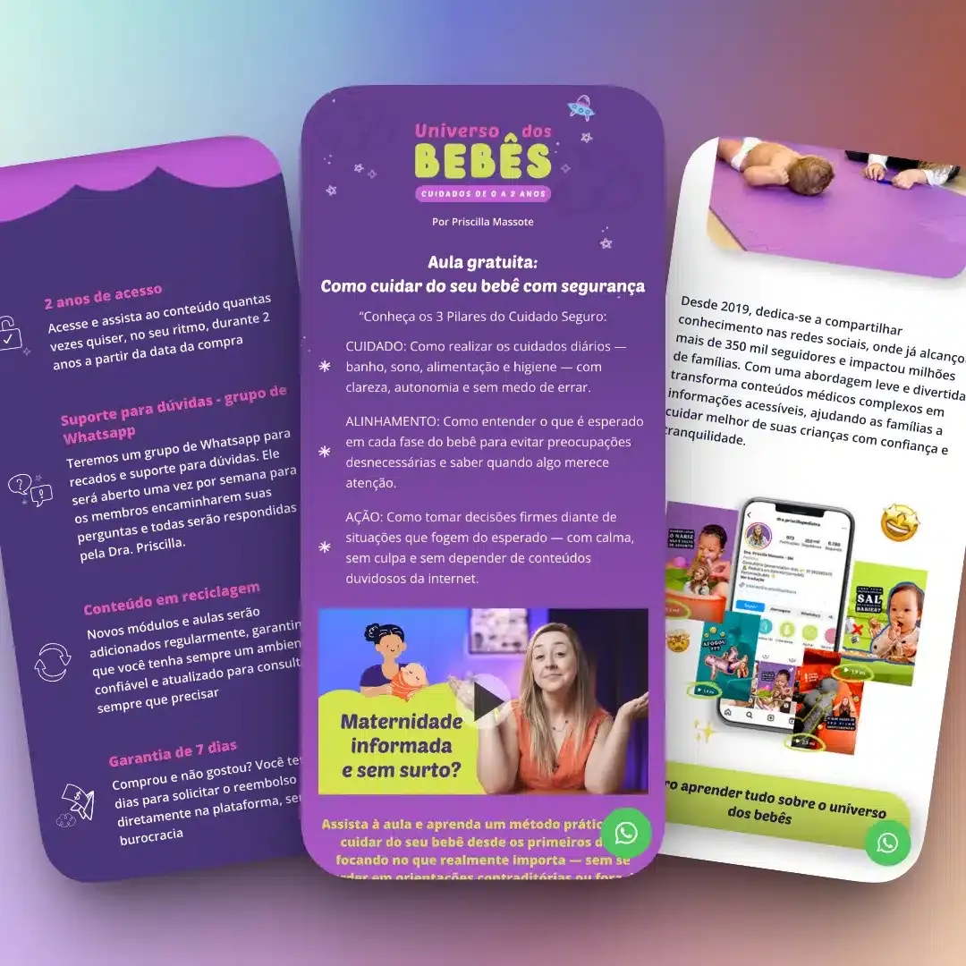 Print do landing page Universo dos Bebês - cursos