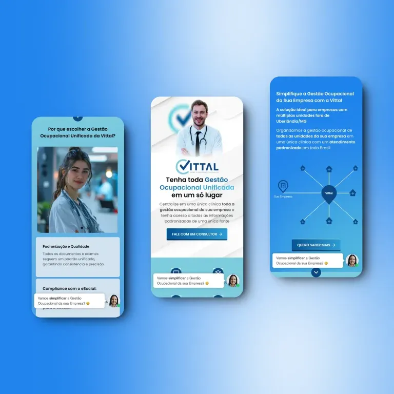 Print do landing page Vittal - área da saúde