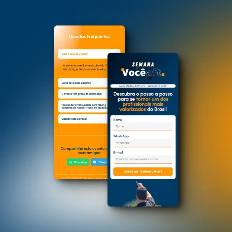 Print do landing page Você AFT - cursos