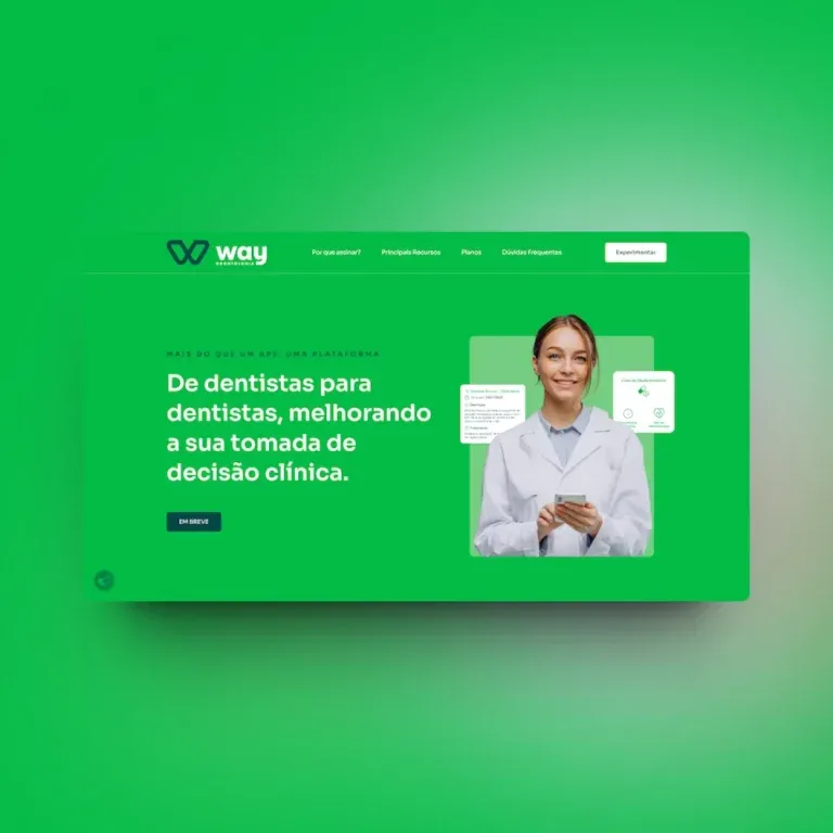 Print do landing page Way Odontologia - área da saúde