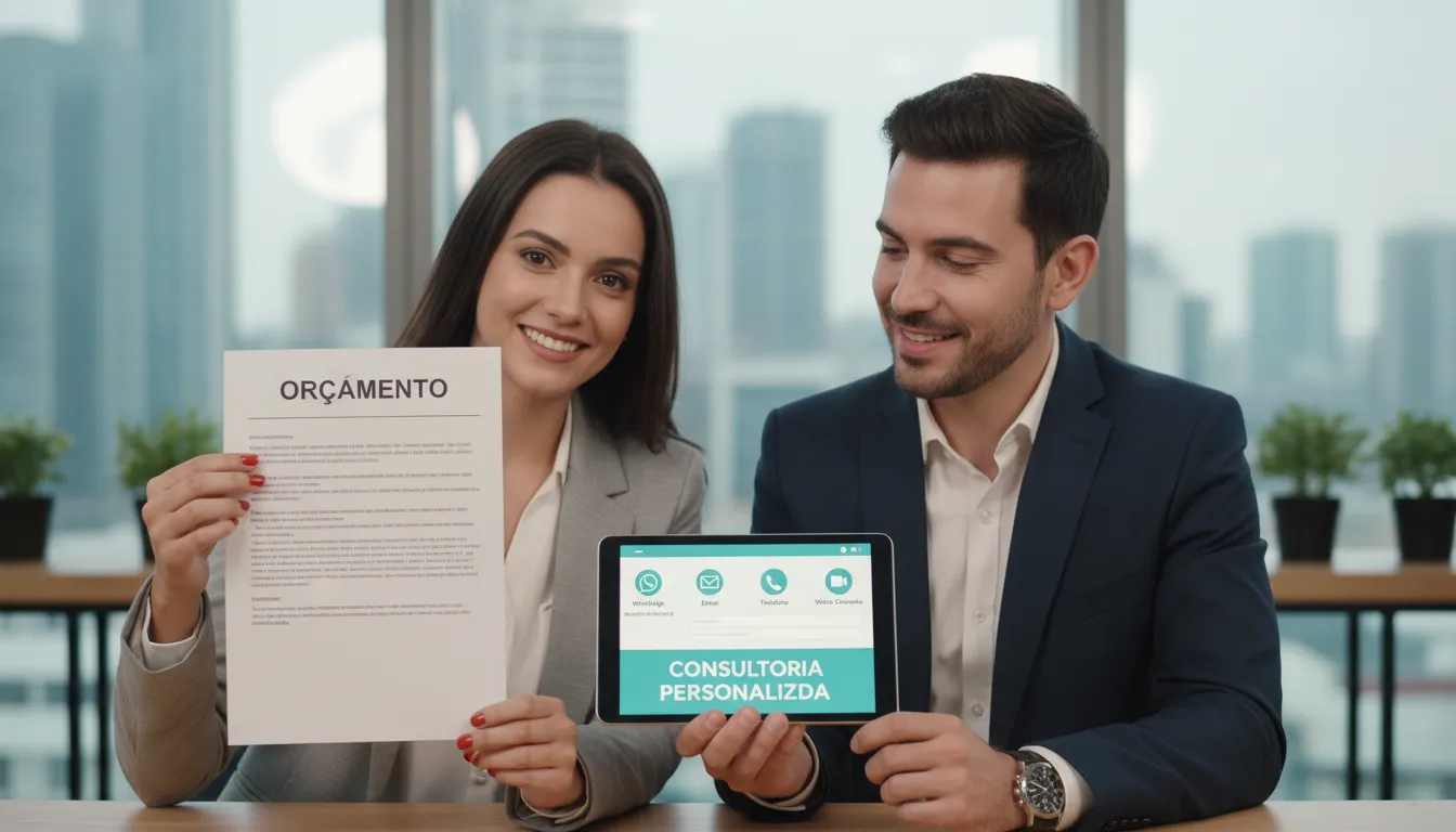 Consultoria personalizada em criação de páginas de orçamento online multicanal, destacando soluções sob medida.