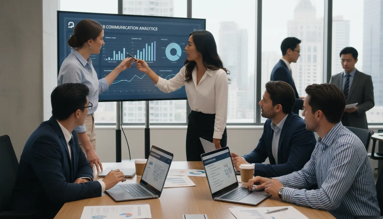 Equipe analisa dados e estratégias de comunicação automática junto a gráficos e notebooks