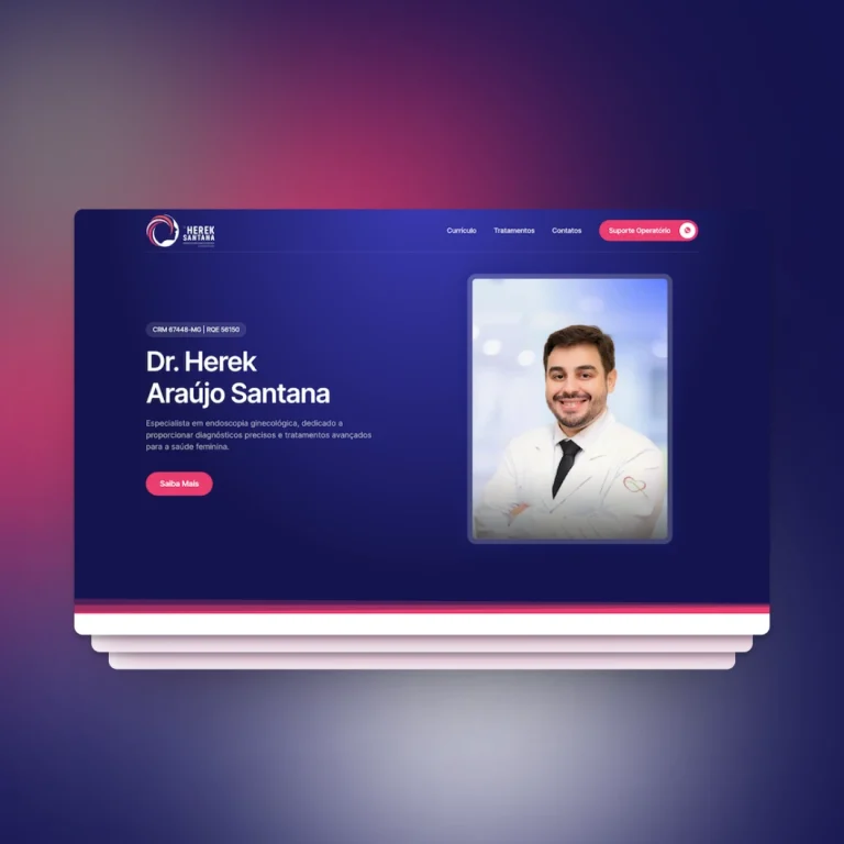 Print do landing page Dr. Herek Santana - área da saúde