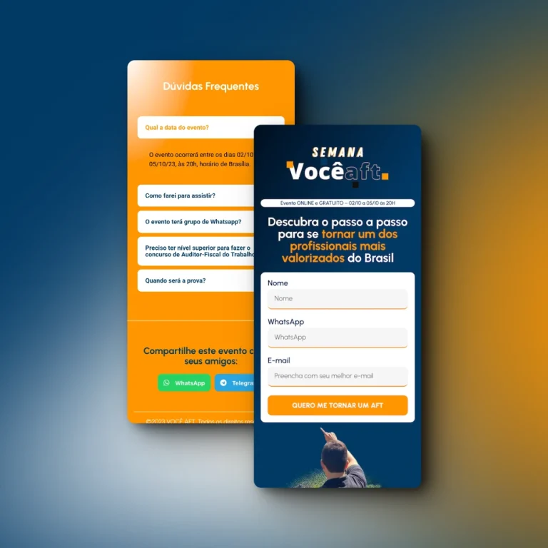 Print do landing page Você AFT - cursos