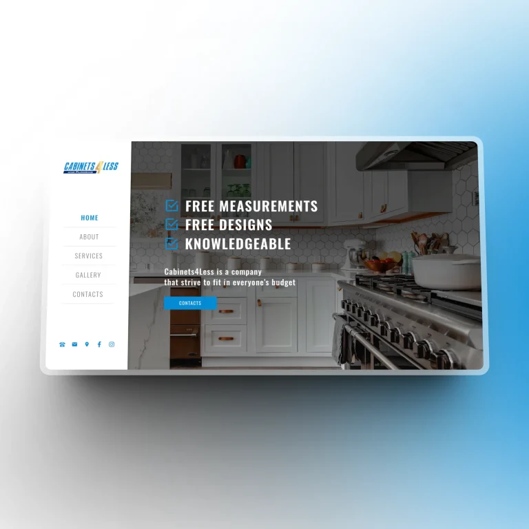 Print do institucional Cabinets 4 Less - arquitetura