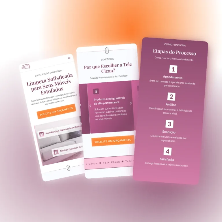 Print do landing page Tele Clean - serviços