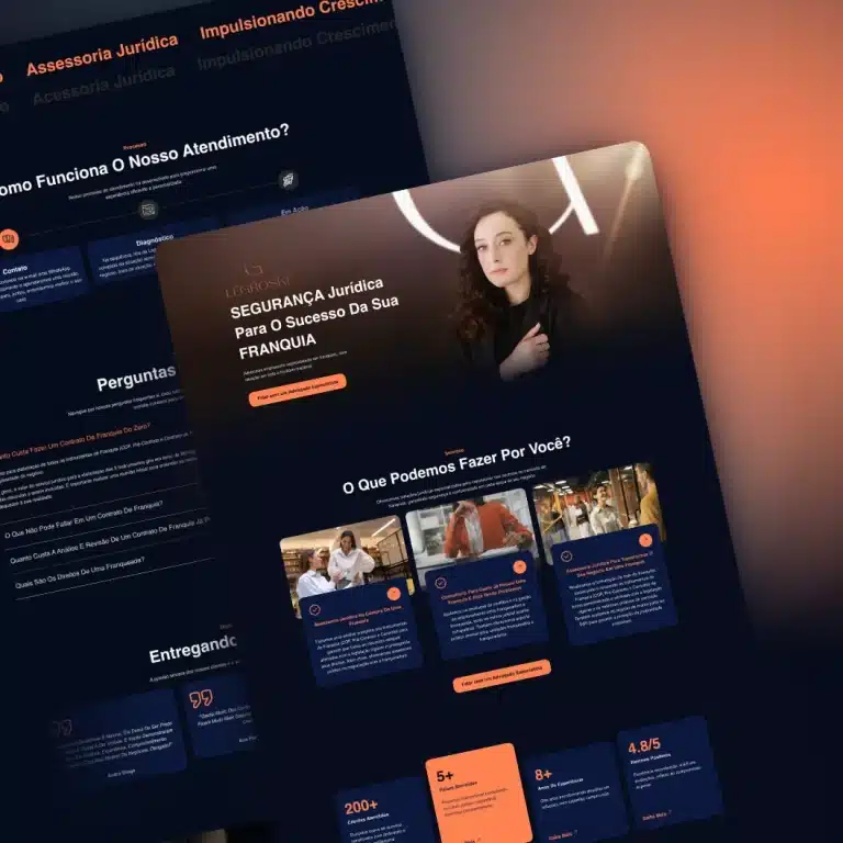 Print do landing page Franquias Legroski - advocacia