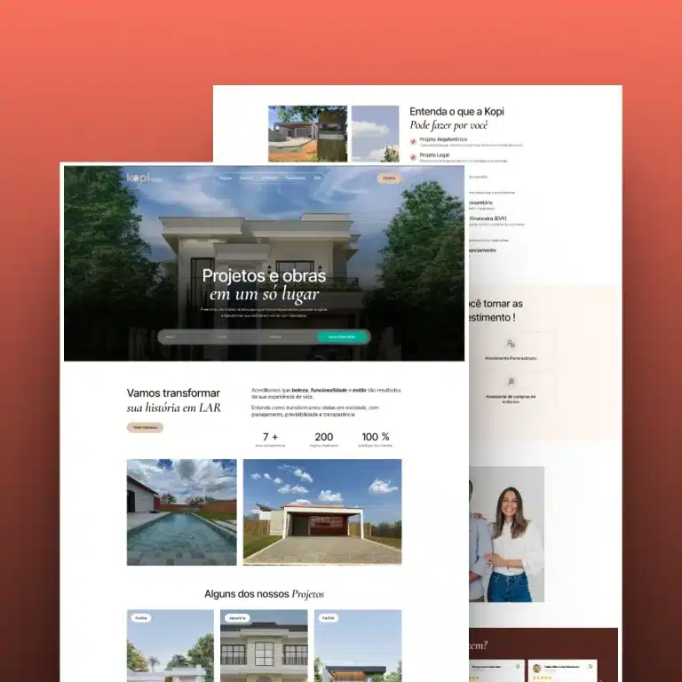 Print do landing page KOPI Arquitetura - arquitetura