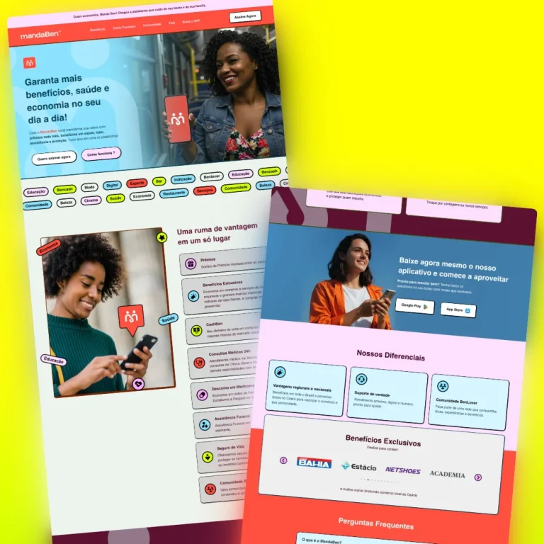 Print do landing page mandaBen - tecnologia