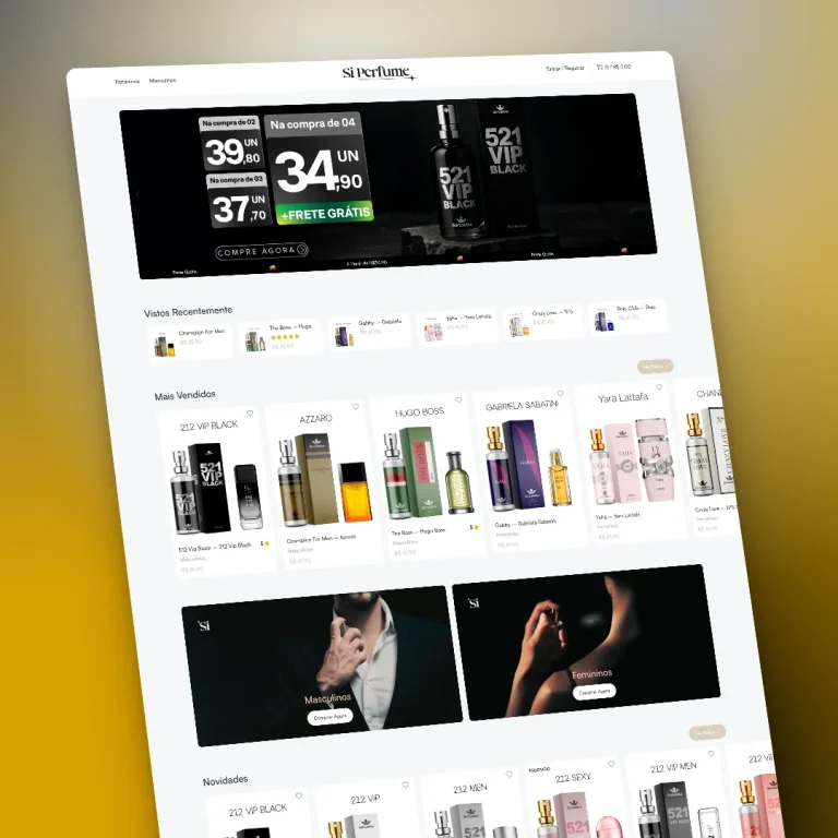 Print do e-commerce Si Perfume - moda