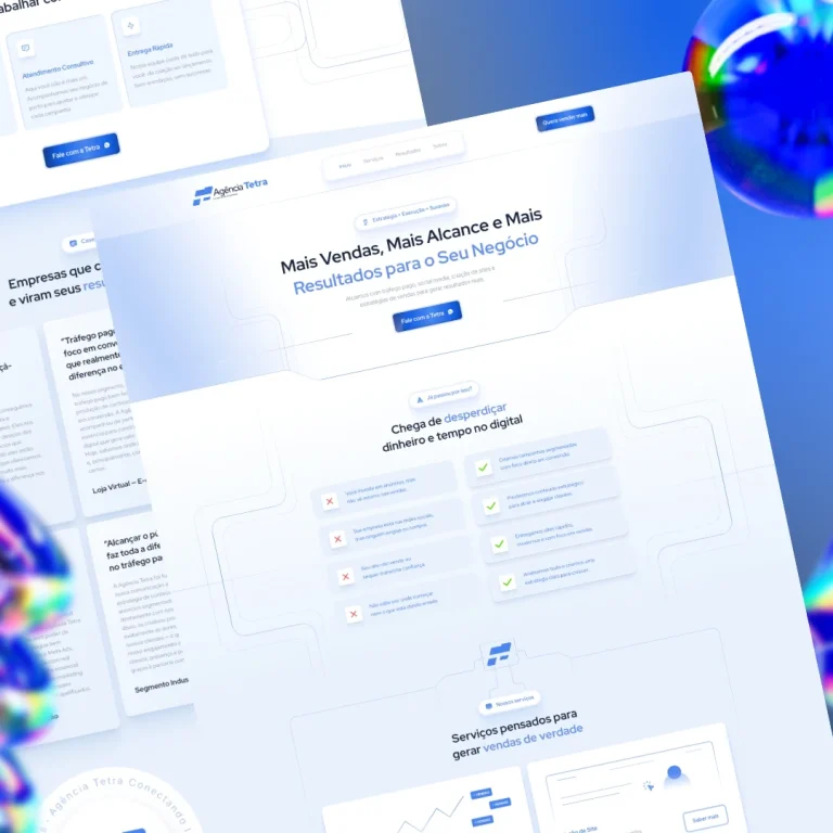 Print do landing page Agência Tetra - marketing