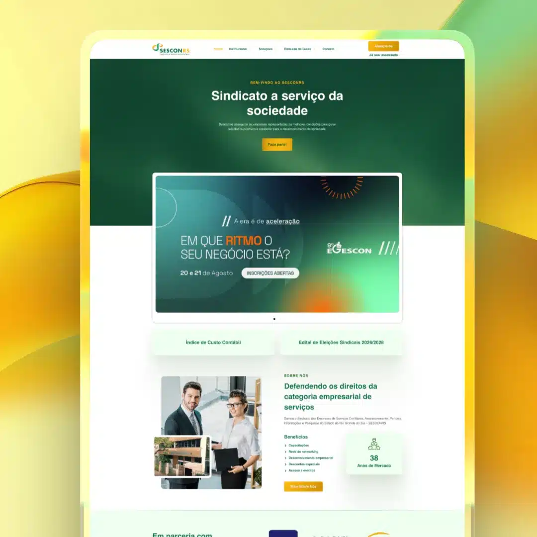 Landing Page para Contador | Gabriel do Site 2 Site institucional para associacao profissional - SESCON RS